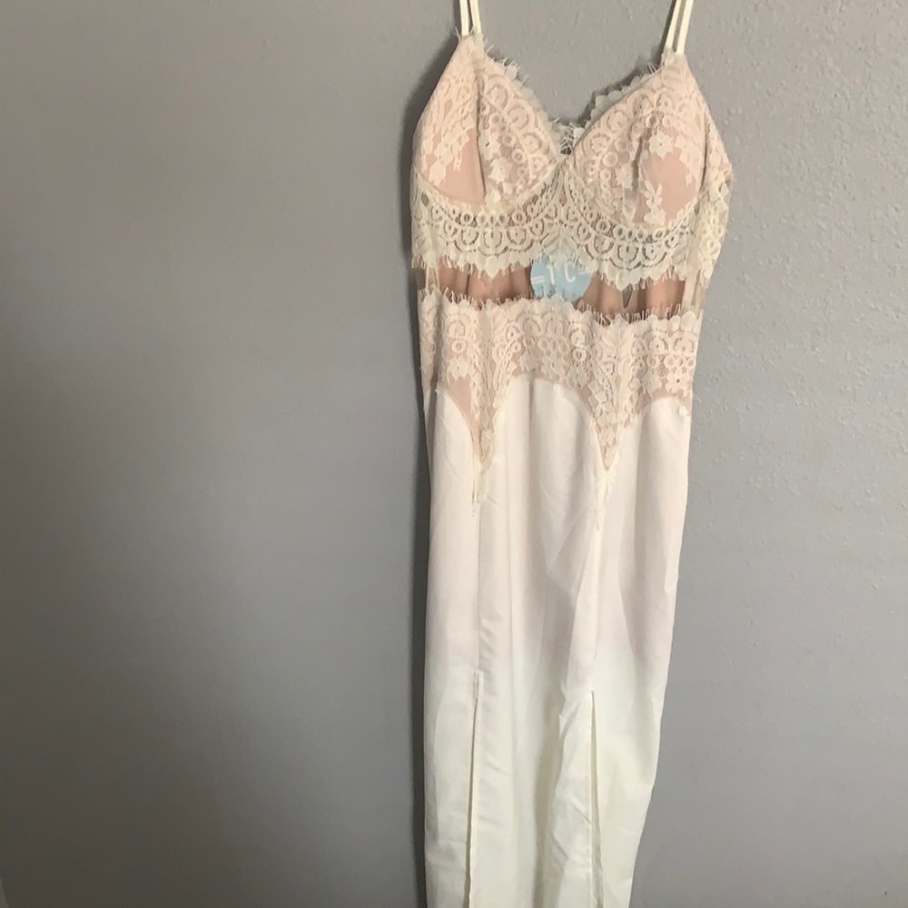 Cream lace maxi dress